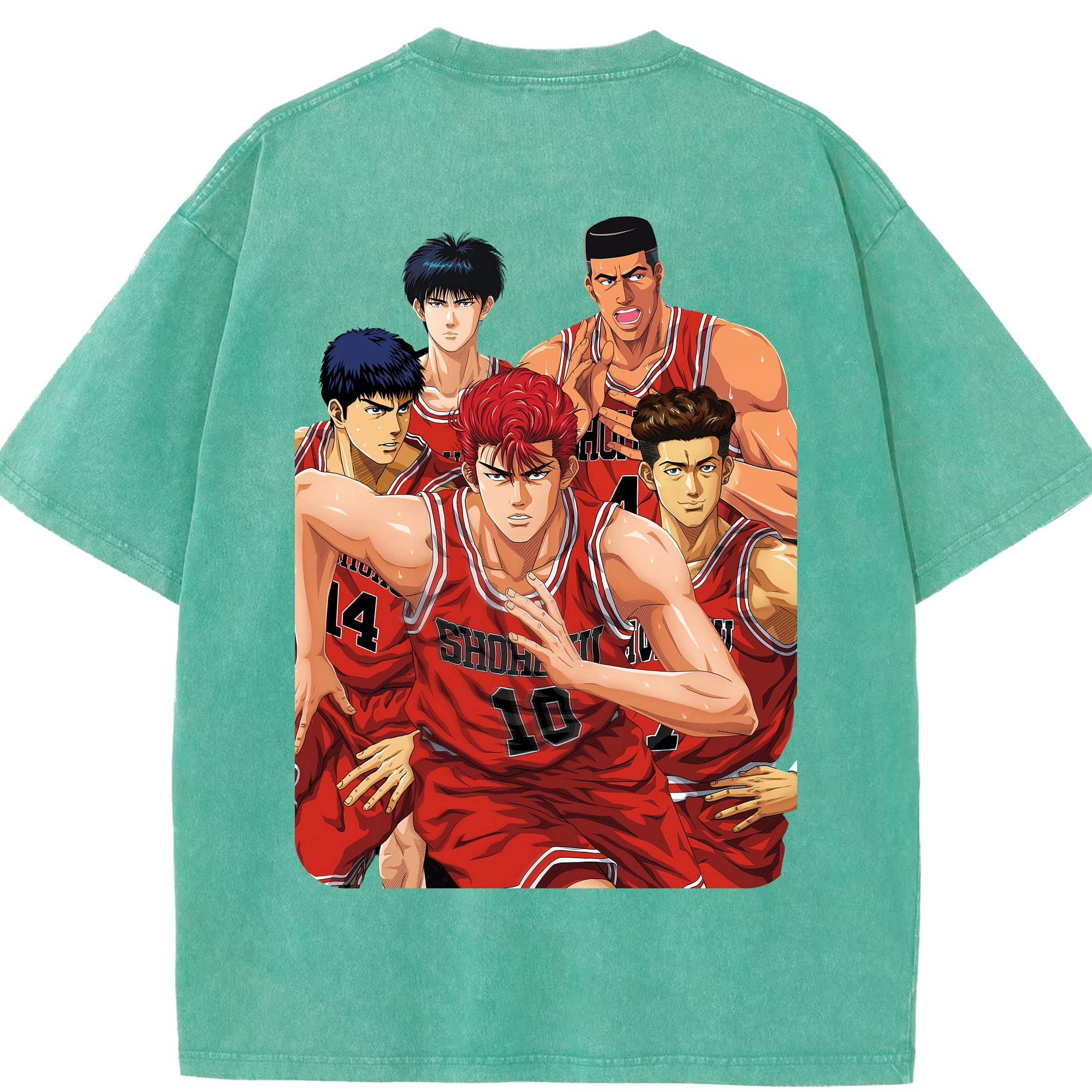 （画像用） SLAM DUNK／スラムダンク 綿100% ヴィンテージ風 半袖Tシャツ（背面プリント）